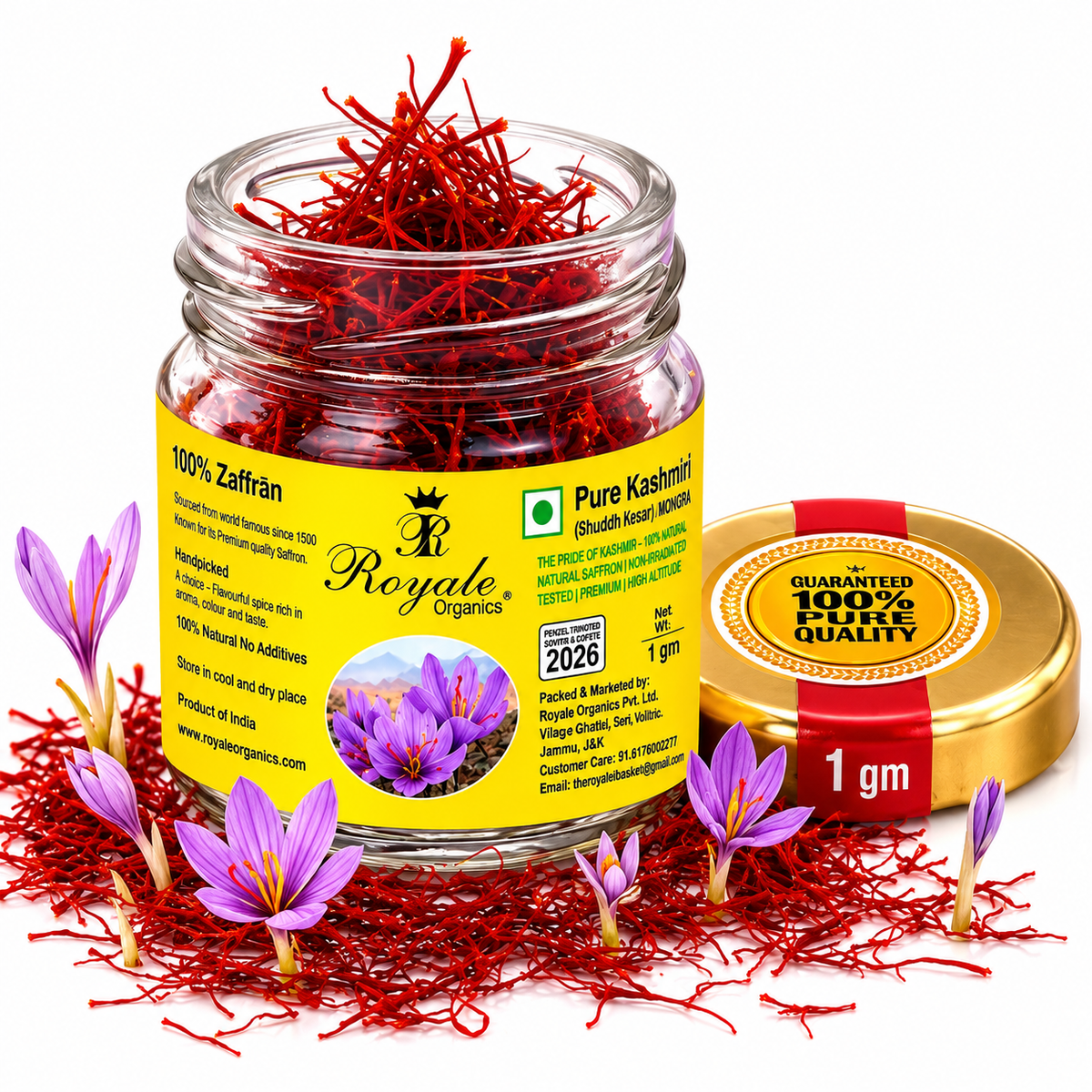 100% Genuine Saffron (Broken Mid Length Leaves -Everyday Use)- 1 GM