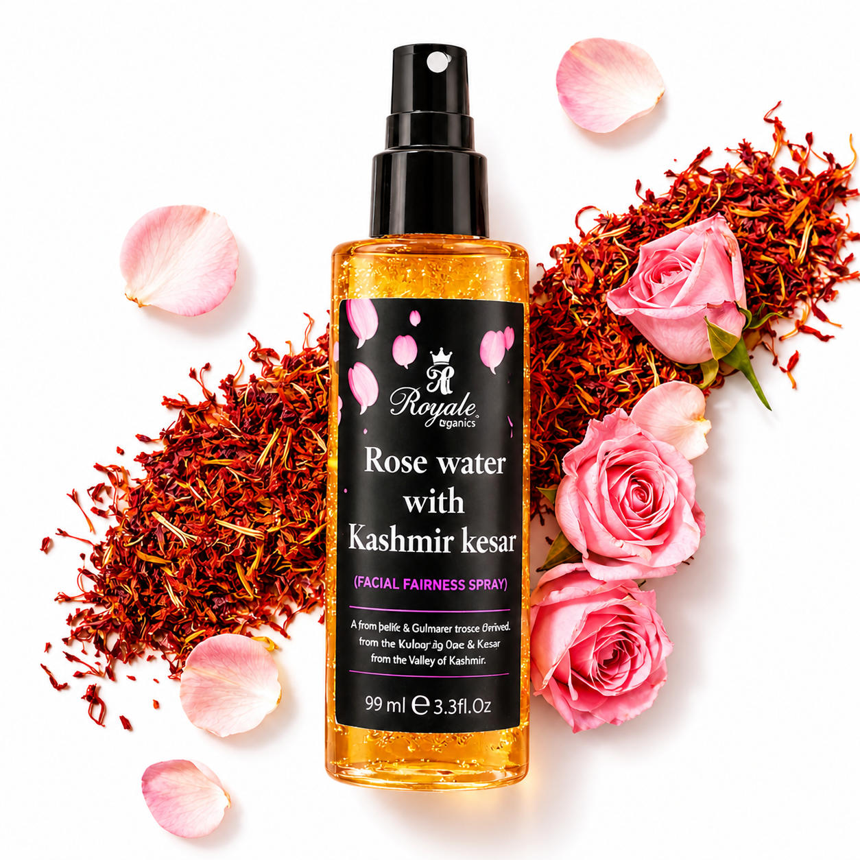 Luxury Rosewater with Saffron - Facial Spray- Airport Pack 99 ml