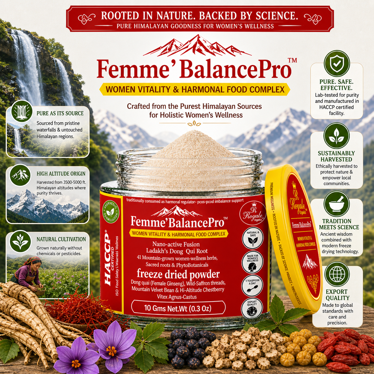 FemmeBalancePro Herb Fusion (Woman Vitality- Harmone Enhancer) Mood Enhancer 10 Gm