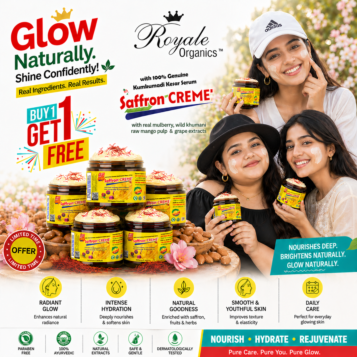 Saffron Creme (Matte Finish-crafted in Almond Milk) 1+1 Offer 99+99ml