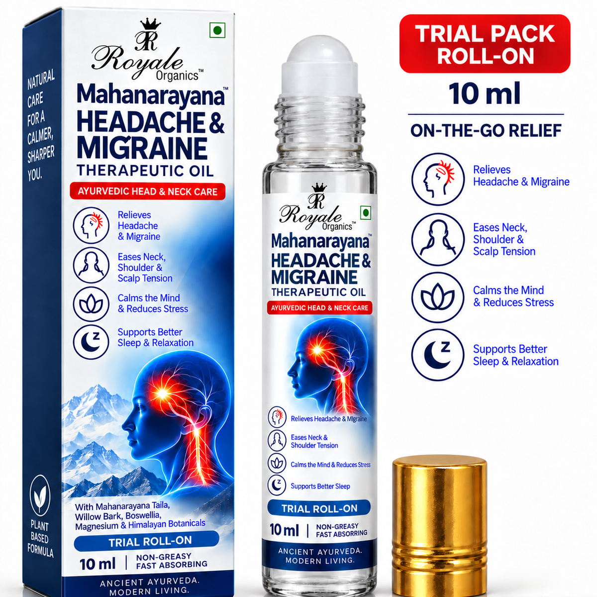 Mahanarayana Head-Ache & Migrain Specialist Pain Oil- 10 ml