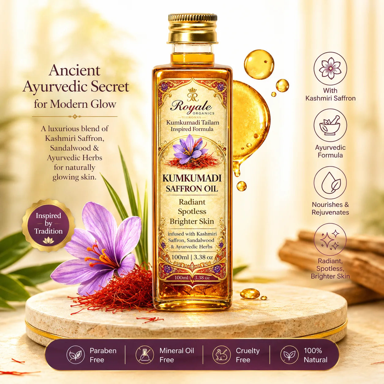 Kumkumadi Saffron Bridal Facial Oil Elixir -99 ml