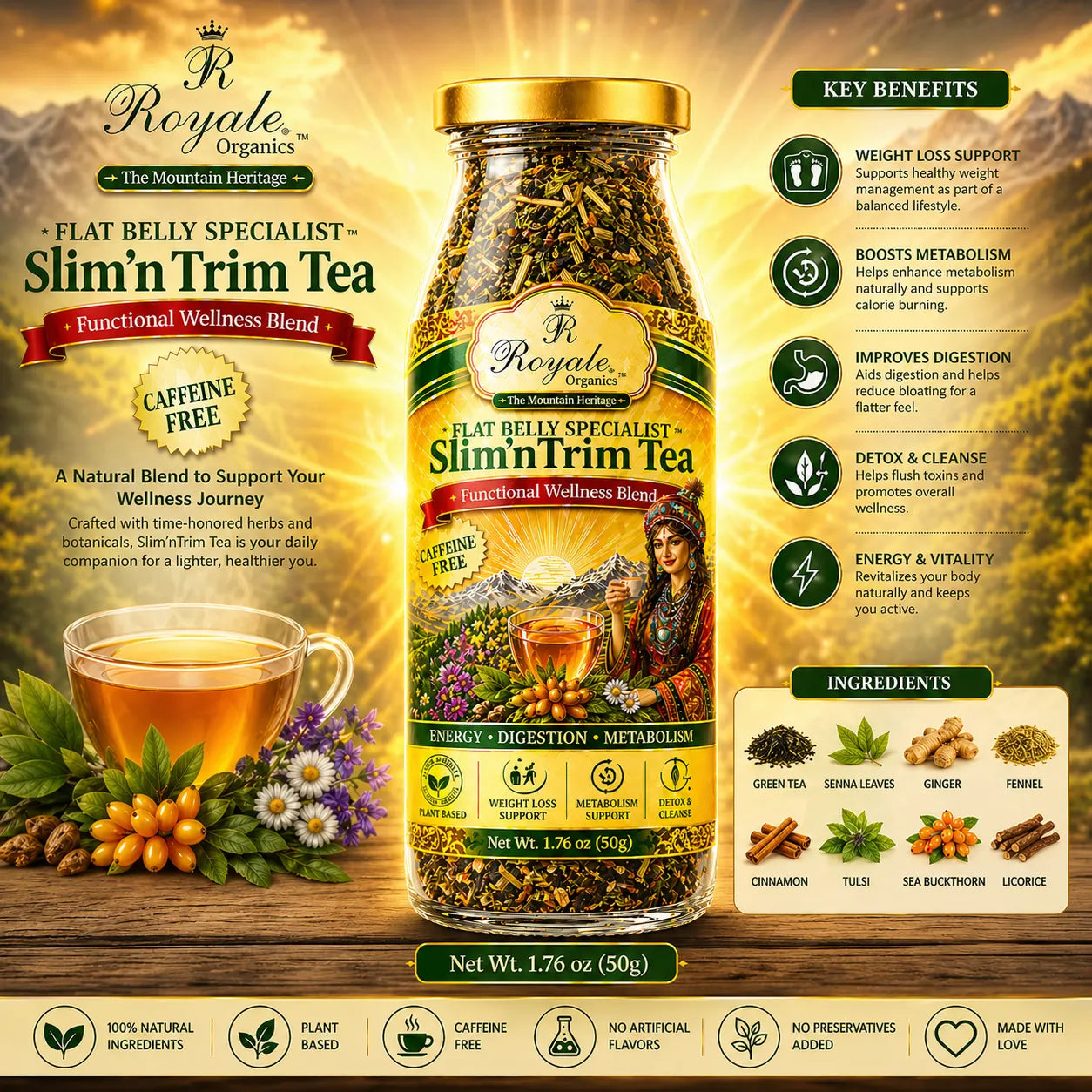 Slim'n'Trim Tea- Flat Belly Functional Specialist (Caffeine & Sugar-Free)