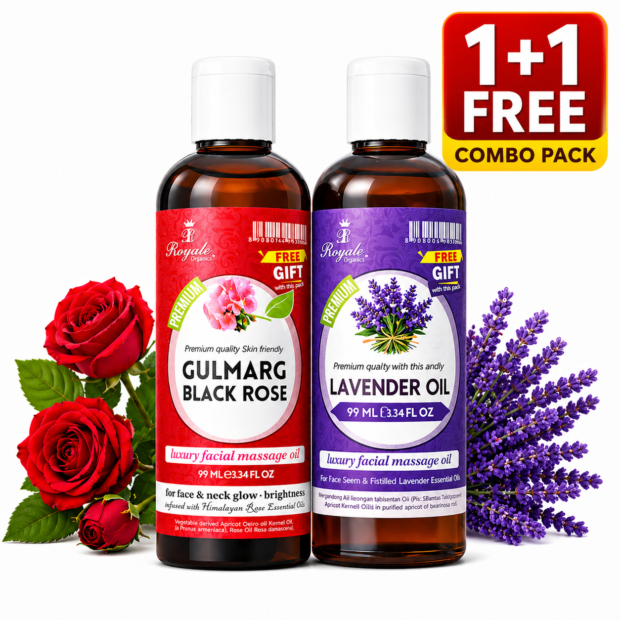 Gulmarg Rose Oil & Wild Lavender Spa Massage (99+99 ml Combo)