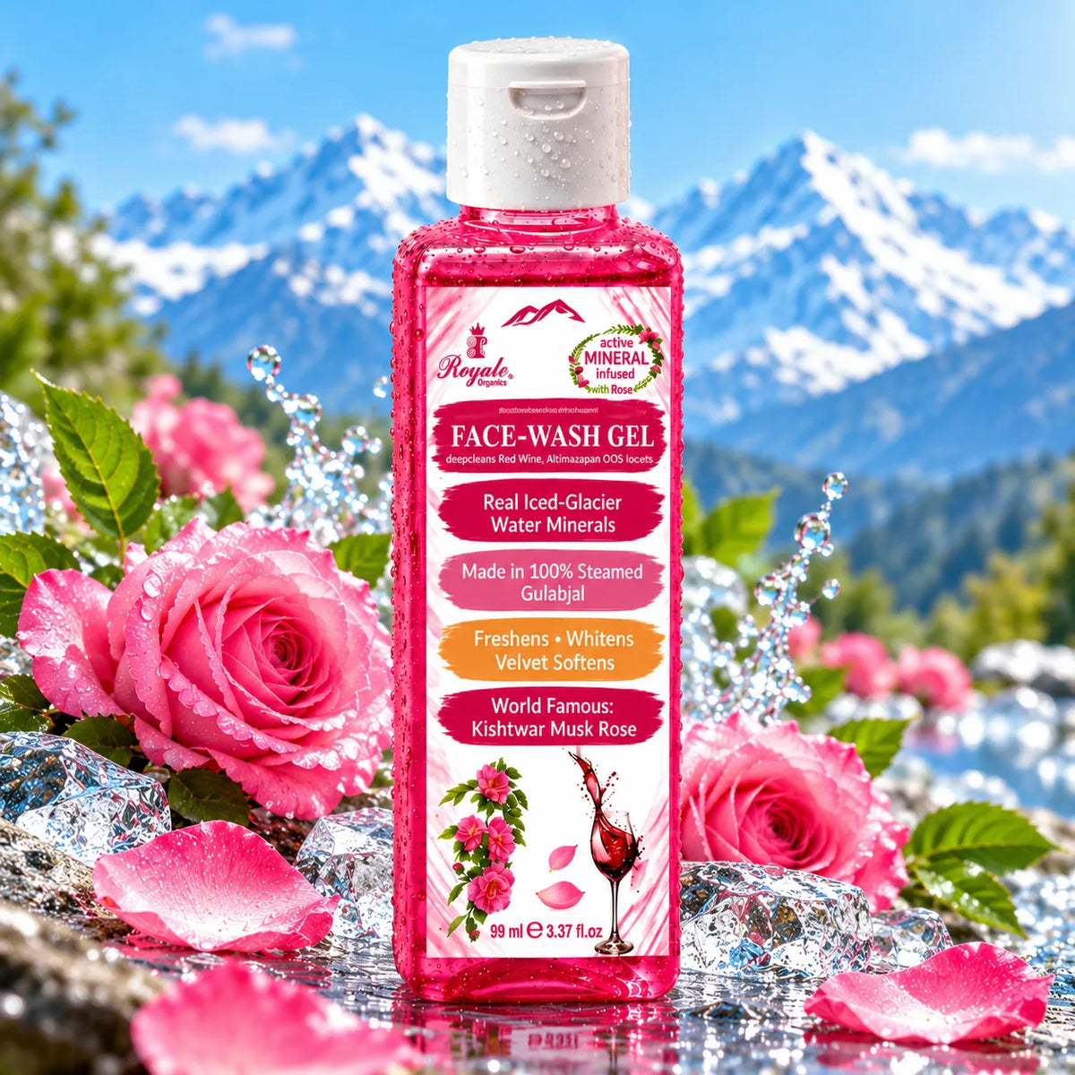 Face Wash Gel (Wine & Kishtwar Damask Pink Rose) 100 ml