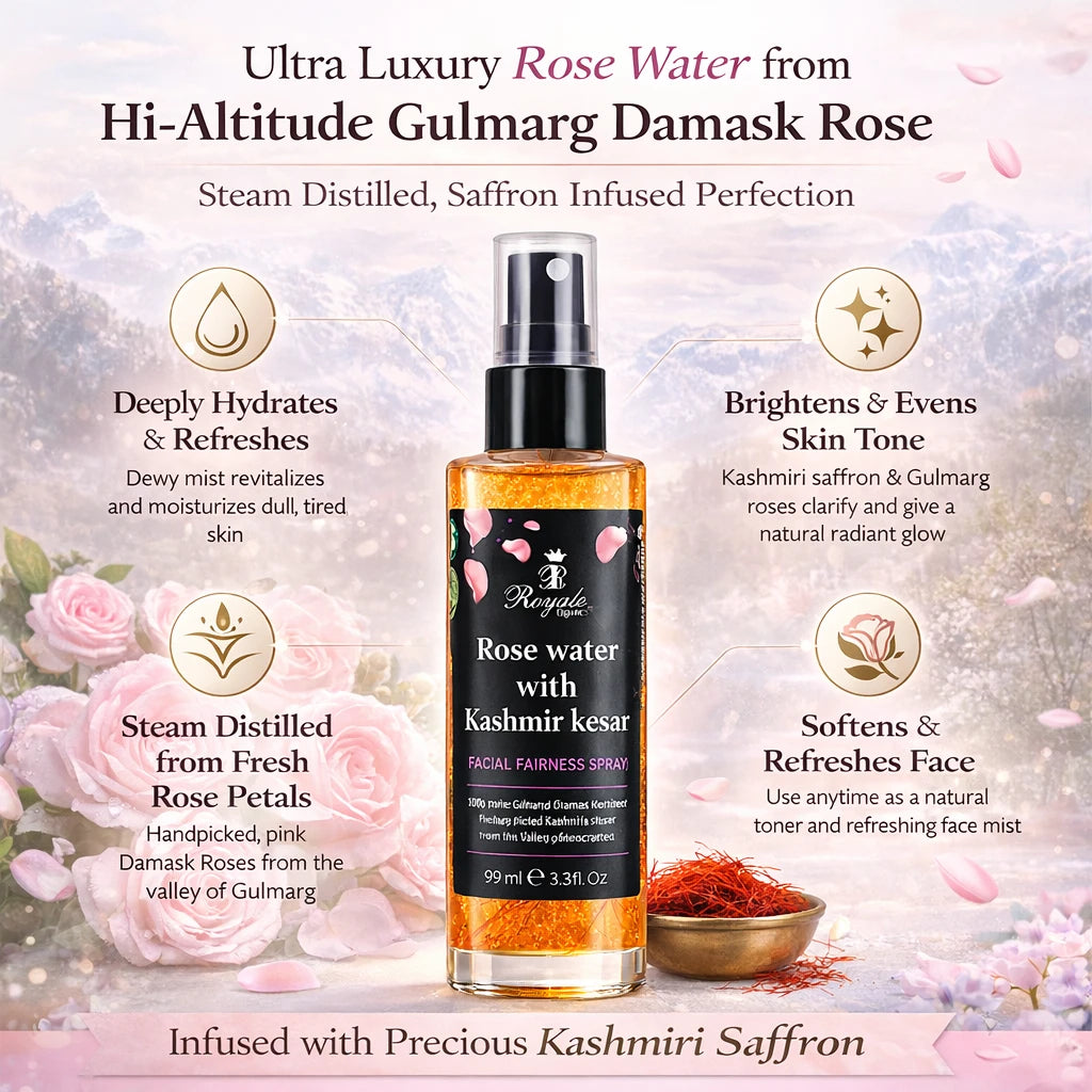 Luxury Rosewater with Saffron - Facial Spray- Airport Pack 99 ml