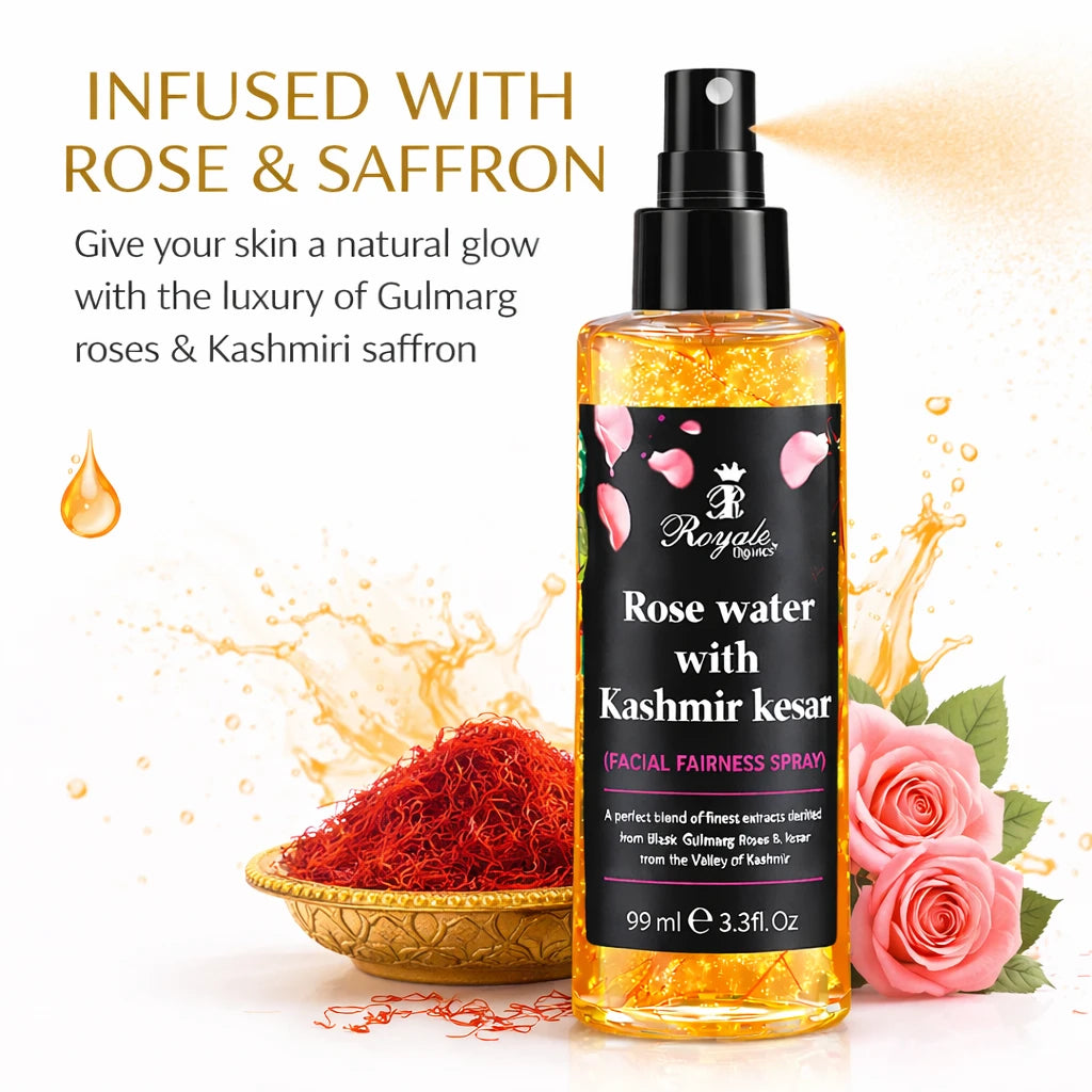 Luxury Rosewater with Saffron - Facial Spray- Airport Pack 99 ml