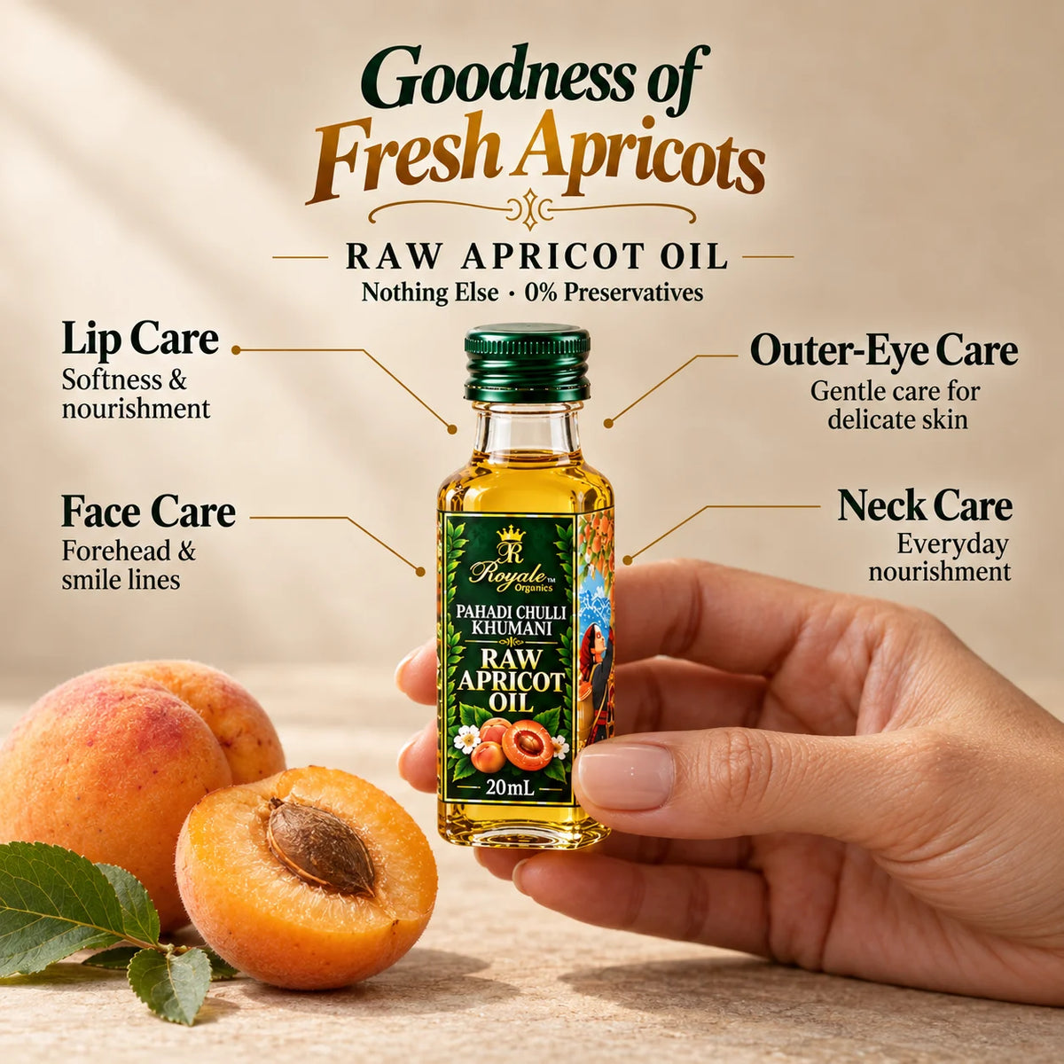 Wild Chulli Khumani Apricot Face Oil for Wrinkles 20 ml